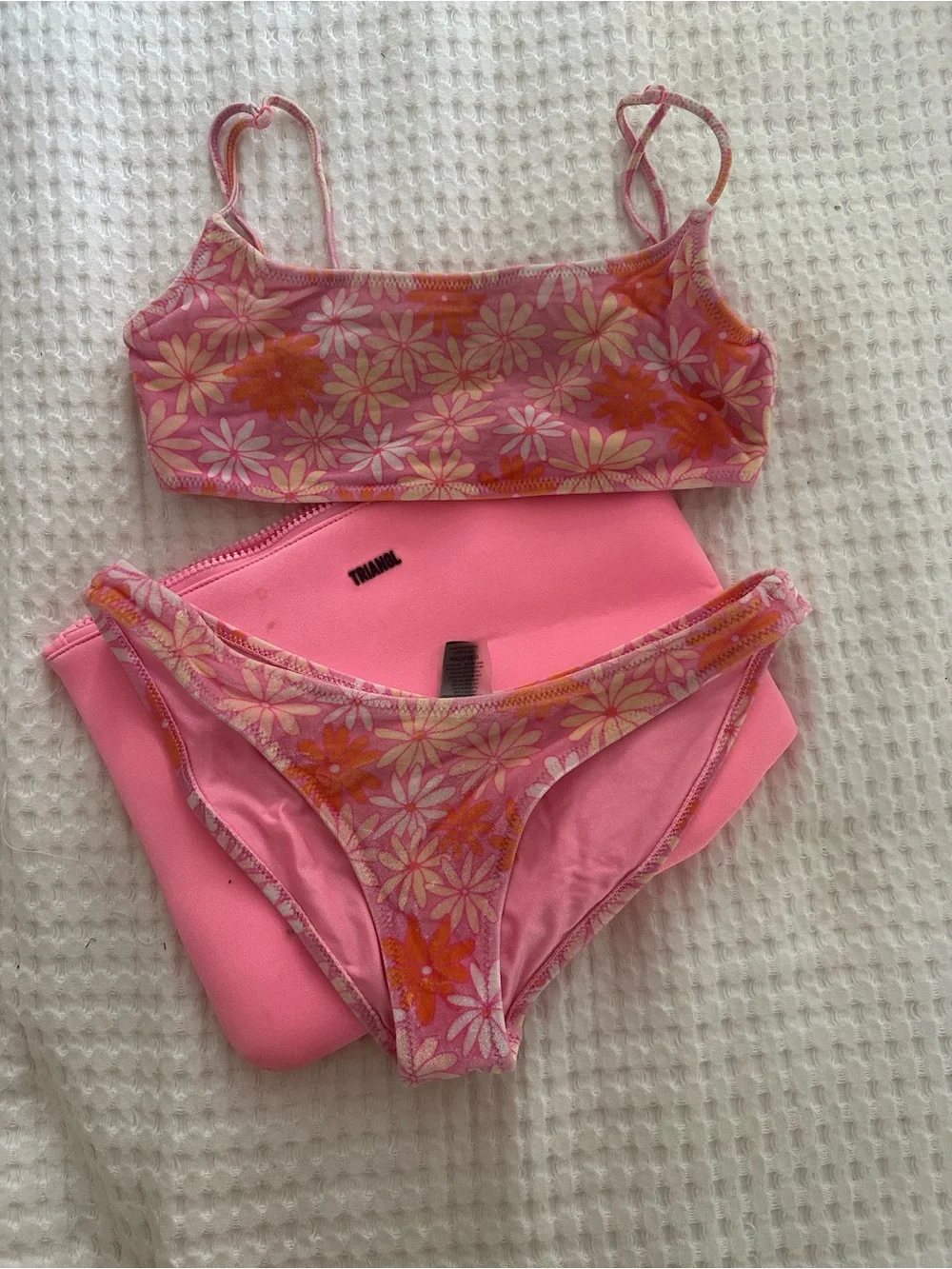 triangl swimwear Pink & Orange Floral Bikini Set